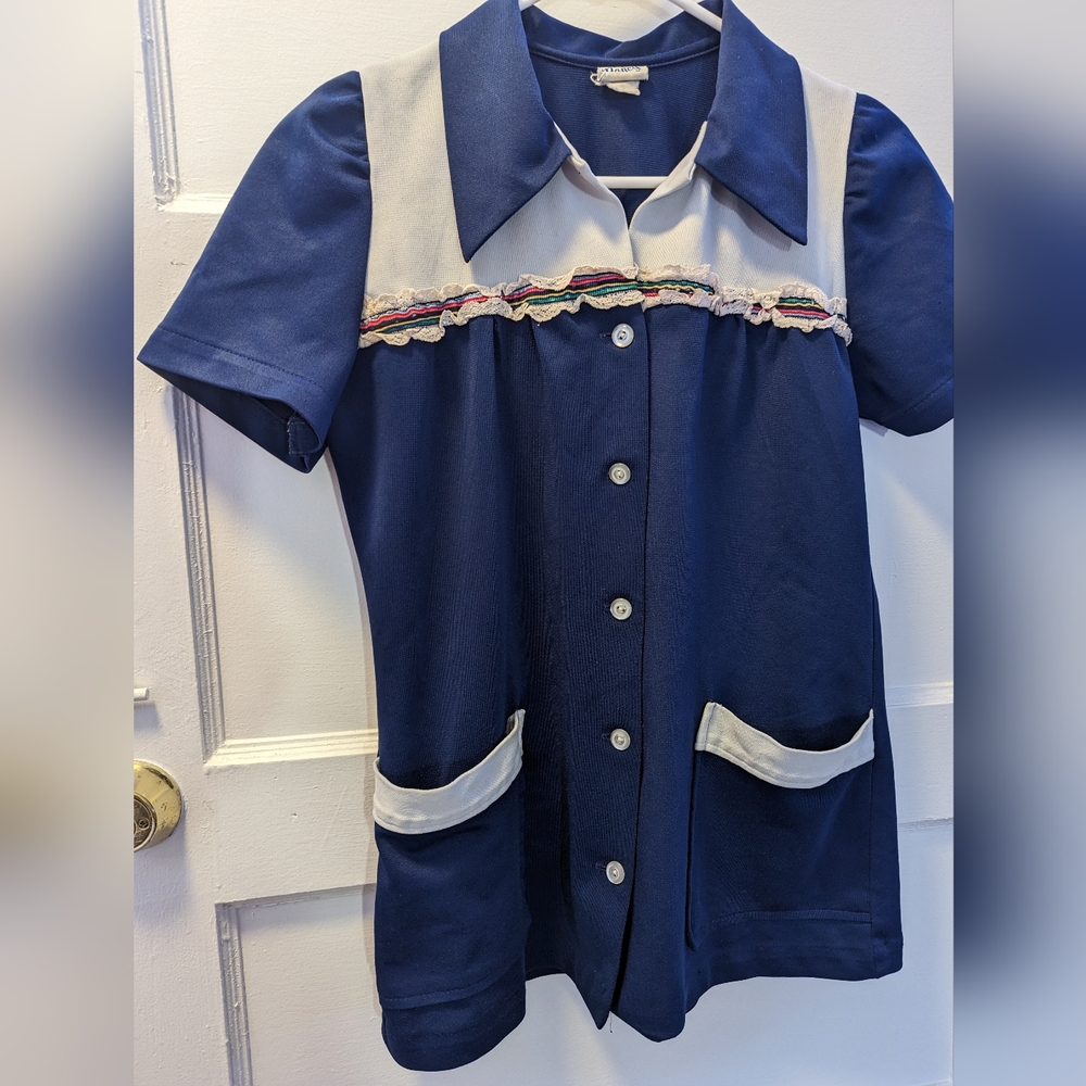Nancy Laine Vintage polyester blouse 1970's - Picture 6 of 10
